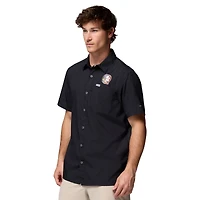 Chemise boutonnée noire Columbia pour homme, motif Florida State Seminoles, Slack Tide Camp