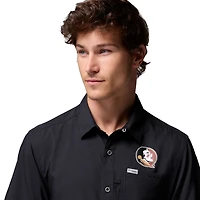 Chemise boutonnée noire Columbia pour homme, motif Florida State Seminoles, Slack Tide Camp
