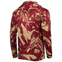 T-shirt à capuche manches longues Columbia Garnet/Gold Florida State Seminoles Super Terminal Tackle Omni-Shade Raglan pour homme