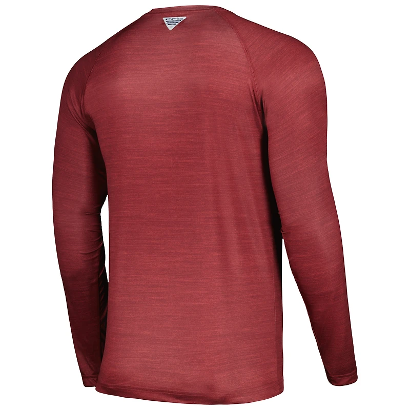 T-shirt à manches longues Columbia Garnet Florida State Seminoles PFG Terminal Tackle Omni-Shade Raglan pour homme