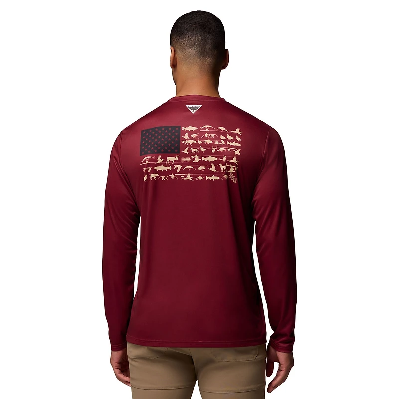 Men's Columbia  Garnet Florida State Seminoles PHG Terminal Shot 3-Hit Long Sleeve T-Shirt
