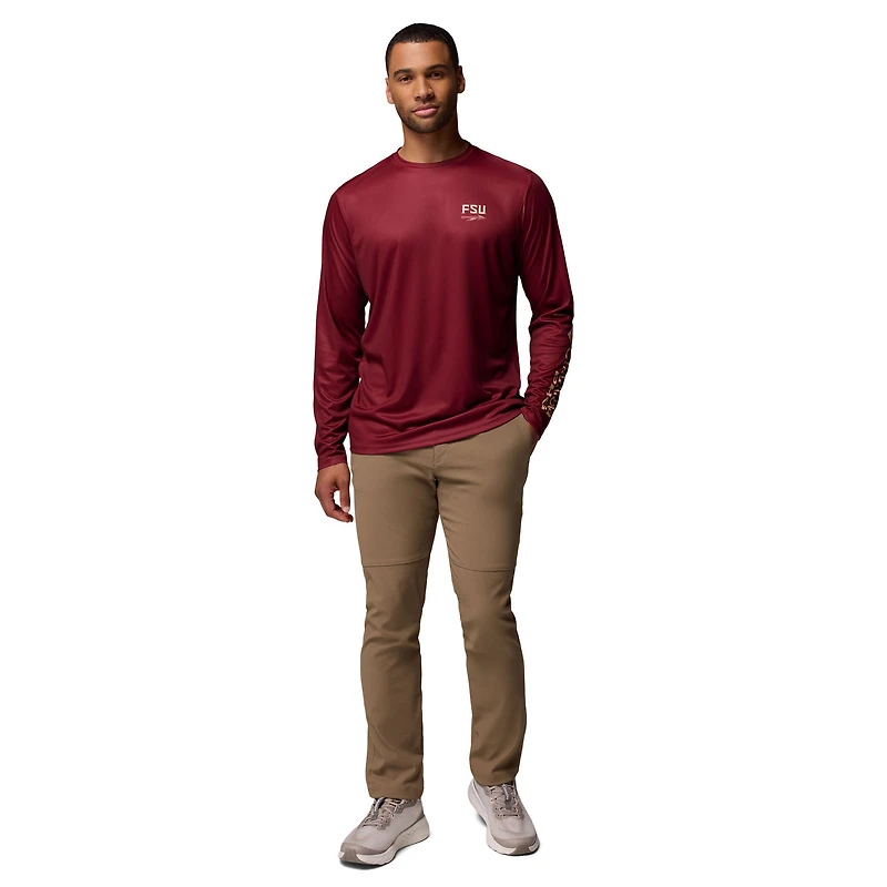 Men's Columbia  Garnet Florida State Seminoles PHG Terminal Shot 3-Hit Long Sleeve T-Shirt