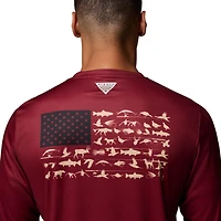 T-shirt à manches longues Columbia Garnet Florida State Seminoles PHG Terminal Shot 3-Hit pour homme