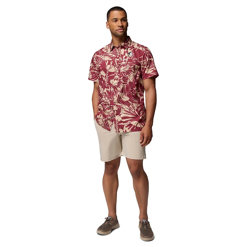 Men's Columbia Garnet Florida State Seminoles Super Slack Tide Omni-Wick Button-Up Shirt