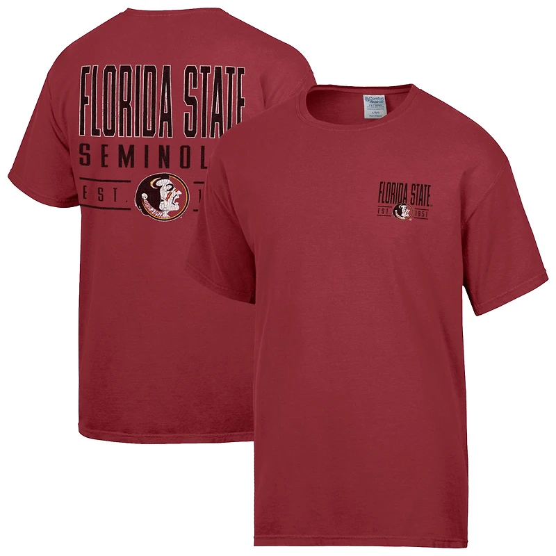 T-shirt ComfortWash Garnet pour homme, motif grand nom des Florida State Seminoles