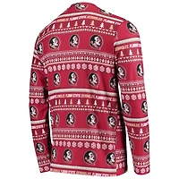 Men's Concepts Sport Garnet Florida State Seminoles Ugly Sweater Knit Long Sleeve Top and Pant Set
