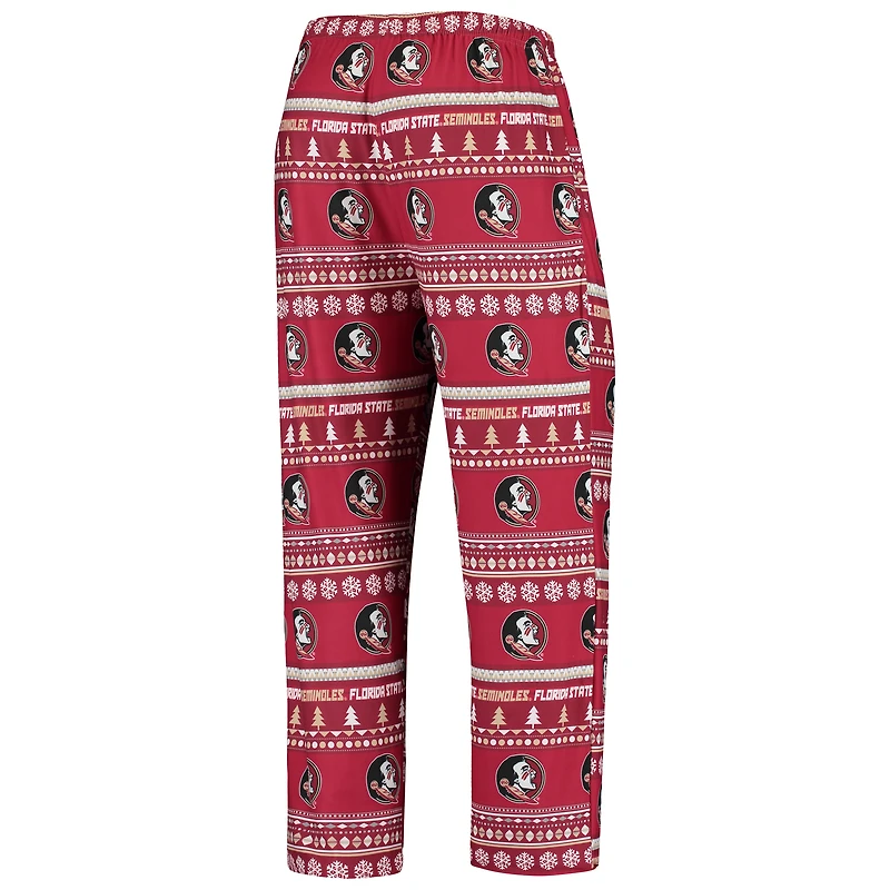 Men's Concepts Sport Garnet Florida State Seminoles Ugly Sweater Knit Long Sleeve Top and Pant Set