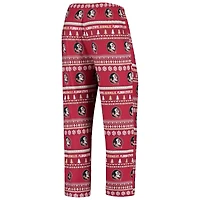 Men's Concepts Sport Garnet Florida State Seminoles Ugly Sweater Knit Long Sleeve Top and Pant Set