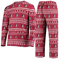 Ensemble pull moche à manches longues et pantalon en maille Concepts Sport Grenat Florida State Seminoles pour homme