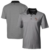Men's Cutter & Buck  Black Florida State Seminoles Alumni Logo Forge Tonal Stripe Stretch Polo