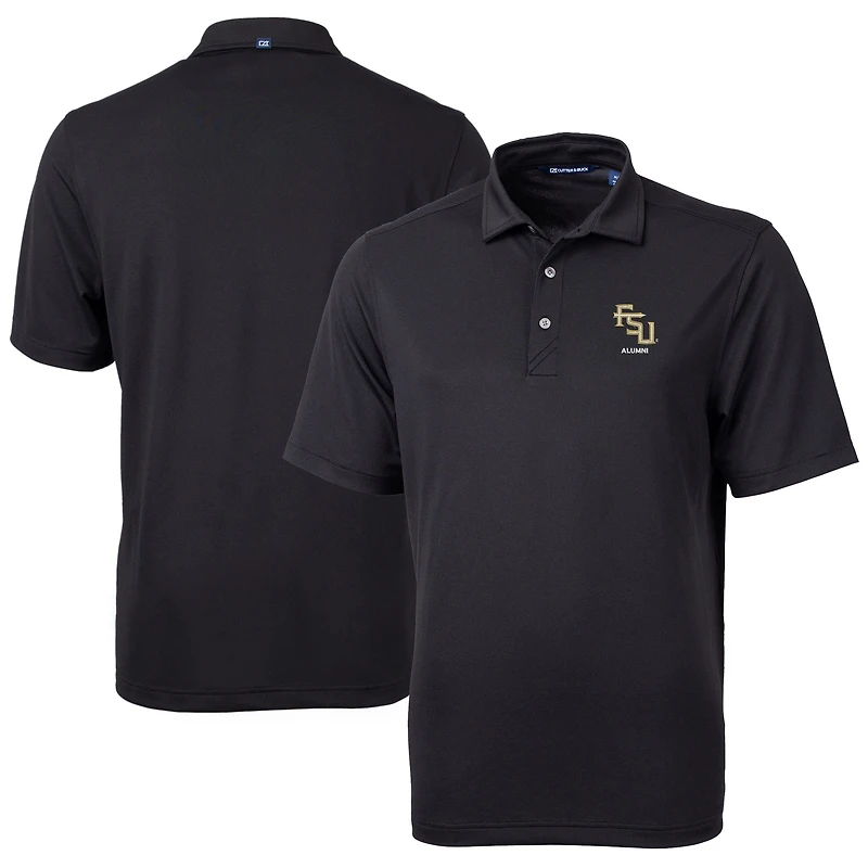 Polo recyclé en piqué écologique pour homme, noir, avec logo des anciens élèves Florida State Seminoles, Cutter & Buck