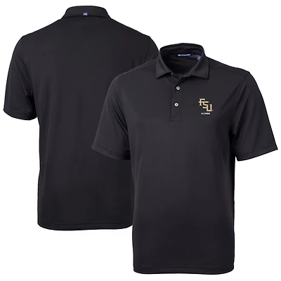Polo recyclé en piqué écologique pour homme, noir, avec logo des anciens élèves Florida State Seminoles, Cutter & Buck