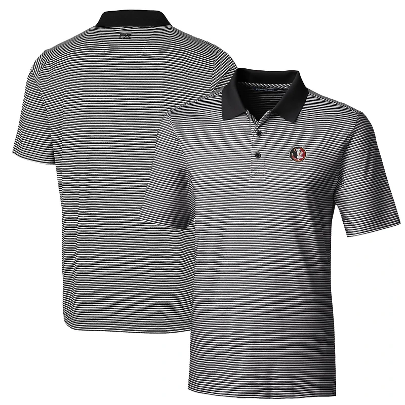 Polo extensible à rayures ton sur Forge pour homme Cutter & Buck, noir, des Florida State Seminoles, grandes tailles
