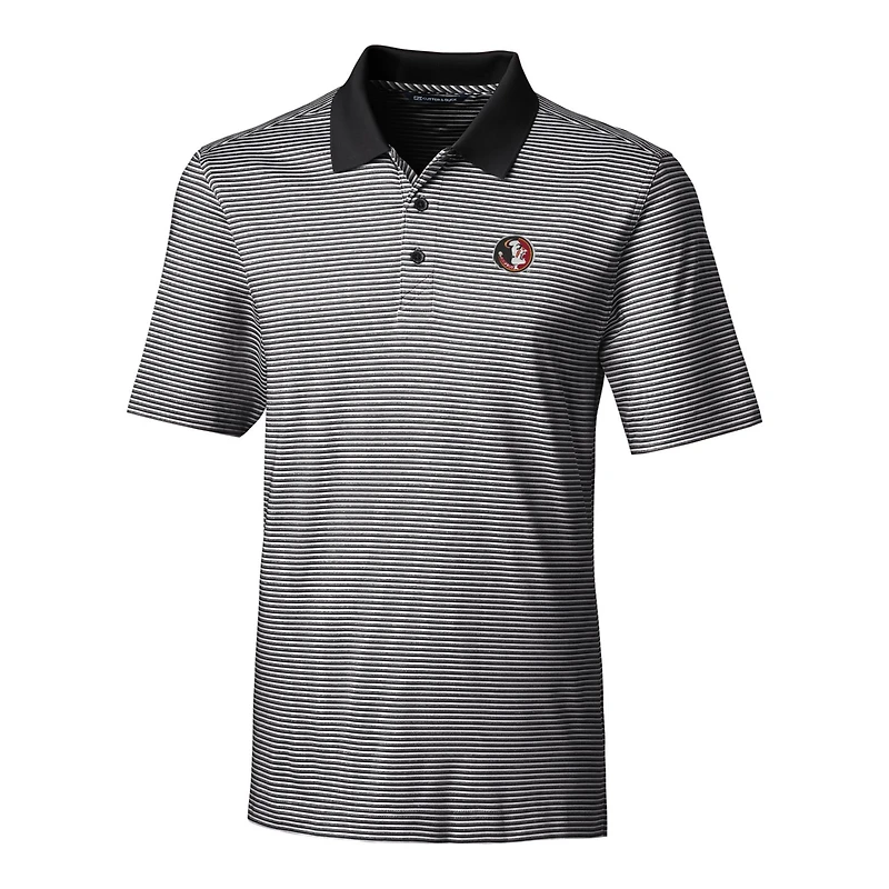 Polo extensible à rayures ton sur Forge pour homme Cutter & Buck, noir, des Florida State Seminoles, grandes tailles