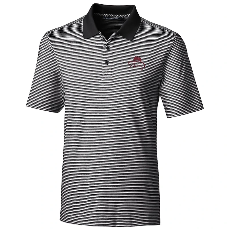 Polo extensible à rayures ton sur Forge pour homme Cutter & Buck Bobby Bowden, noir, Florida State Seminoles, grandes tailles