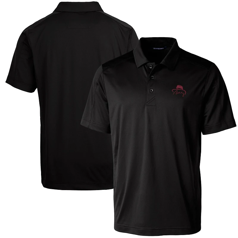 Men's Cutter & Buck Bobby Bowden Black Florida State Seminoles Prospect Textured Stretch DryTec Polo