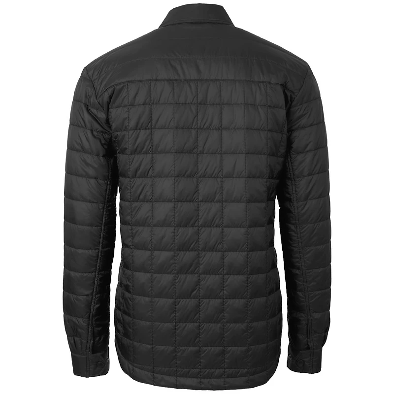 Veste-chemise boutonnée matelassée écologique Rainier des Florida State Seminoles pour homme, noire, Cutter & Buck Bobby Bowden