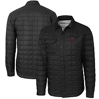 Veste-chemise boutonnée matelassée écologique Rainier des Florida State Seminoles pour homme, noire, Cutter & Buck Bobby Bowden