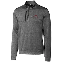 Men's Cutter & Buck Bobby Bowden Gray Florida State Seminoles Stealth Heathered Quarter-Zip Pullover Top