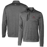 Men's Cutter & Buck Bobby Bowden Gray Florida State Seminoles Stealth Heathered Quarter-Zip Pullover Top