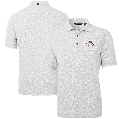 Men's Cutter & Buck Bobby Bowden White Florida State Seminoles Virtue Eco Pique Botanical Print Recycled Polo