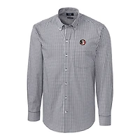 Chemise à manches longues boutonnée Cutter & Buck Charcoal Florida State Seminoles pour homme, grande taille, extensible, carreaux vichy, facile d'entretien.