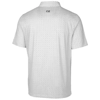 Men's Cutter & Buck Charcoal Florida State Seminoles Primary Team Logo Pike Double Dot Print Stretch Polo