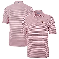 Men's Cutter & Buck  Garnet Florida State Seminoles Alumni Logo Virtue Eco Pique Stripe Recycled Polo