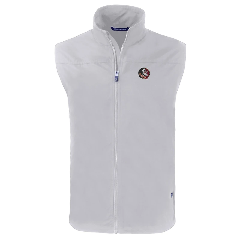 Men's Cutter & Buck  Gray Florida State Seminoles Big Tall Charter Eco Full-Zip Vest