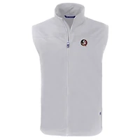 Men's Cutter & Buck  Gray Florida State Seminoles Big Tall Charter Eco Full-Zip Vest