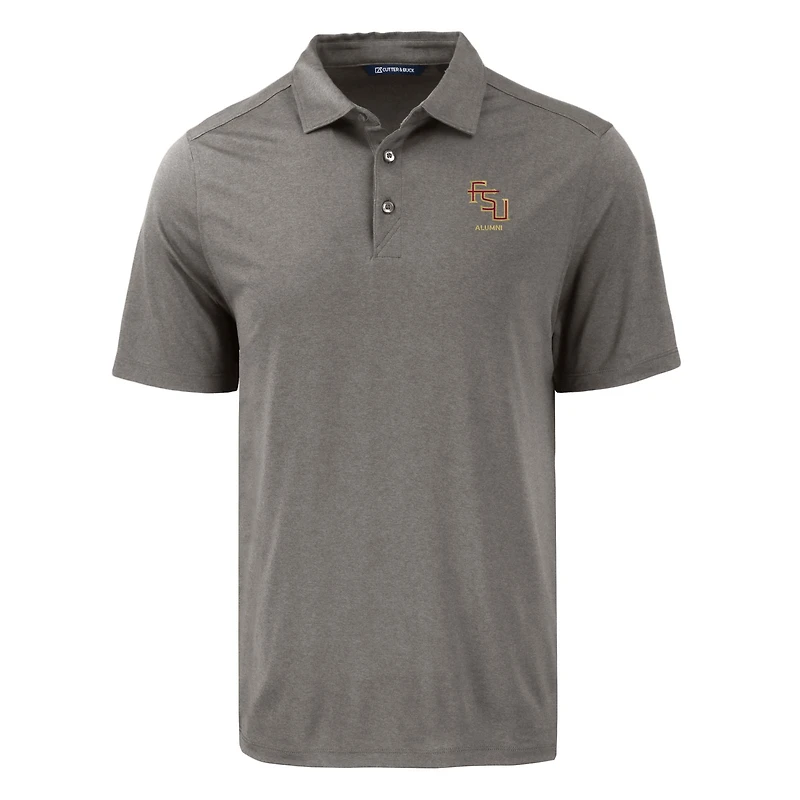 Men's Cutter & Buck Gray Florida State Seminoles Coastline Epic Comfort Eco Recycled Polo