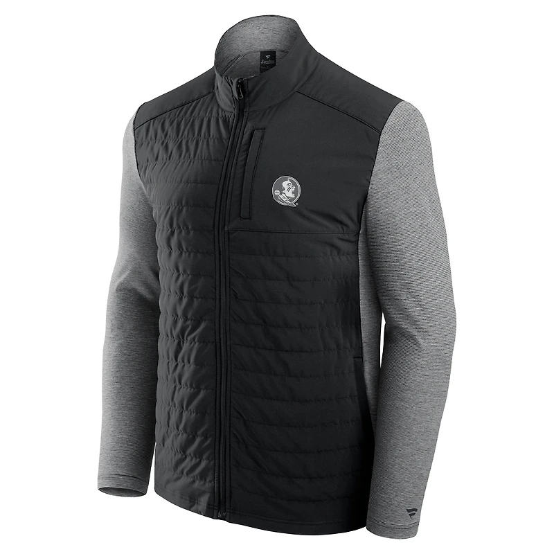 Veste zippée entièrement ton sur avec logo principal des Seminoles de l'État Floride Fanatics pour hommes, noire