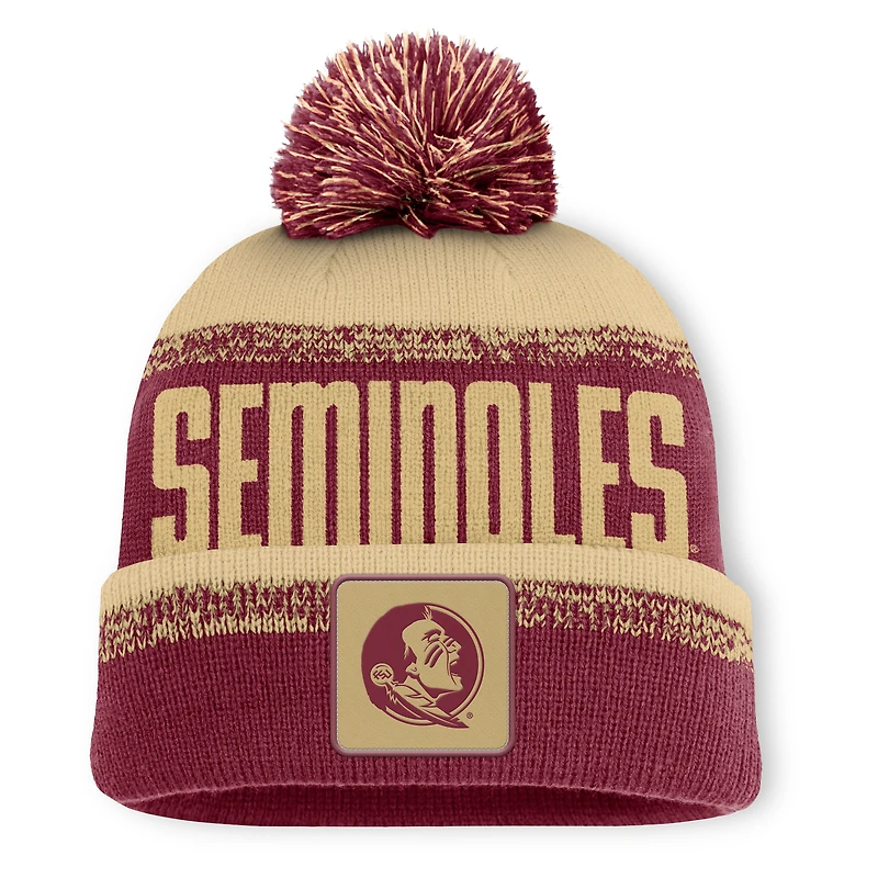 Men's Fanatics Garnet/Gold Florida State Seminoles Thrive Cuffed Knit Hat with Pom