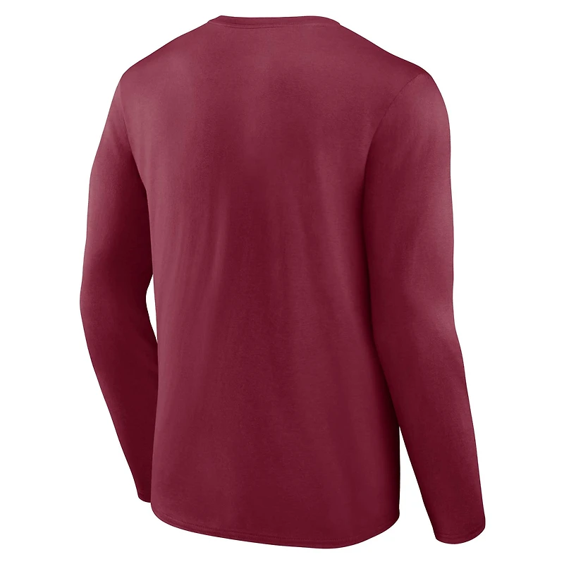 T-shirt à manches longues avec logo Fanatics Garnet Florida State Seminoles pour hommes