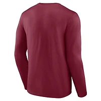 T-shirt à manches longues avec logo Fanatics Garnet Florida State Seminoles pour hommes