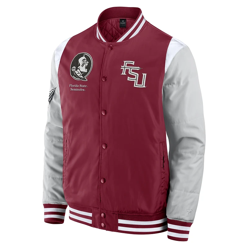Veste à boutons-pression intégrale Elements Elite des Florida State Seminoles de Fanatics Garnet pour hommes