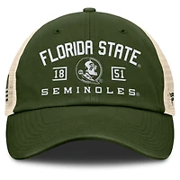 Men's Fanatics Olive Florida State Seminoles OHT Military Appreciation Frontier Trucker Adjustable Hat