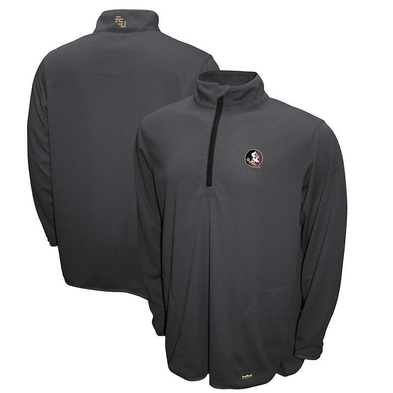 Pull gris à fermeture éclair quart de tour Breeze des Florida State Seminoles du Franchise Club pour homme