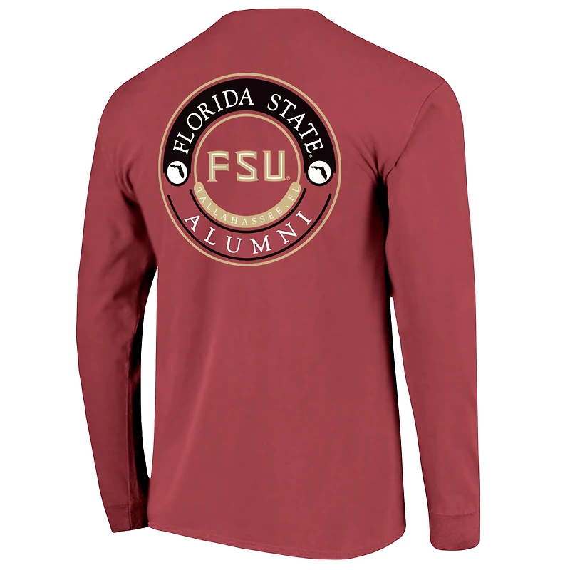 Men's Garnet Florida State Seminoles Circle Seal Alumni Long-Sleeve T-Shirt