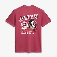 Men's  Garnet Florida State Seminoles Drawn Mascot Baseball T-Shirt