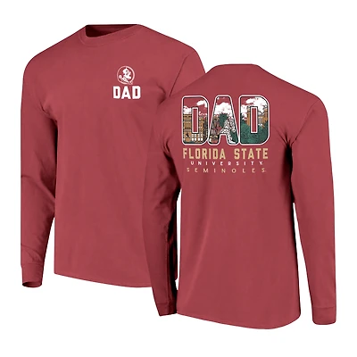Men's Garnet Florida State Seminoles Father's Day Campus Drawing Long Sleeve T-Shirt