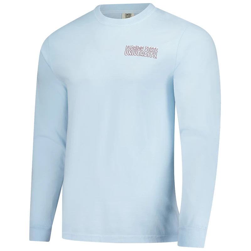 Men's Image One Light Blue Florida State Seminoles Frosted Dreams Comfort Colors Long Sleeve T-Shirt