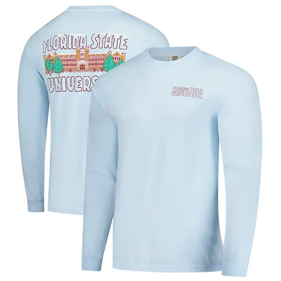 T-shirt à manches longues pour homme Image One Light Blue Florida State Seminoles Frosted Dreams Comfort Colors