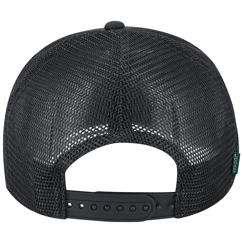 Hommes League Collegiate Wear Noir Florida State Seminoles Beach Club Laguna Trucker Snapback Casquette ajustable
