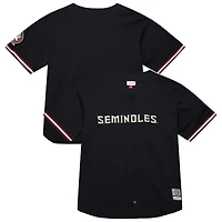 Maillot à boutons complets noir Florida State Seminoles On The Clock pour homme de Mitchell & Ness