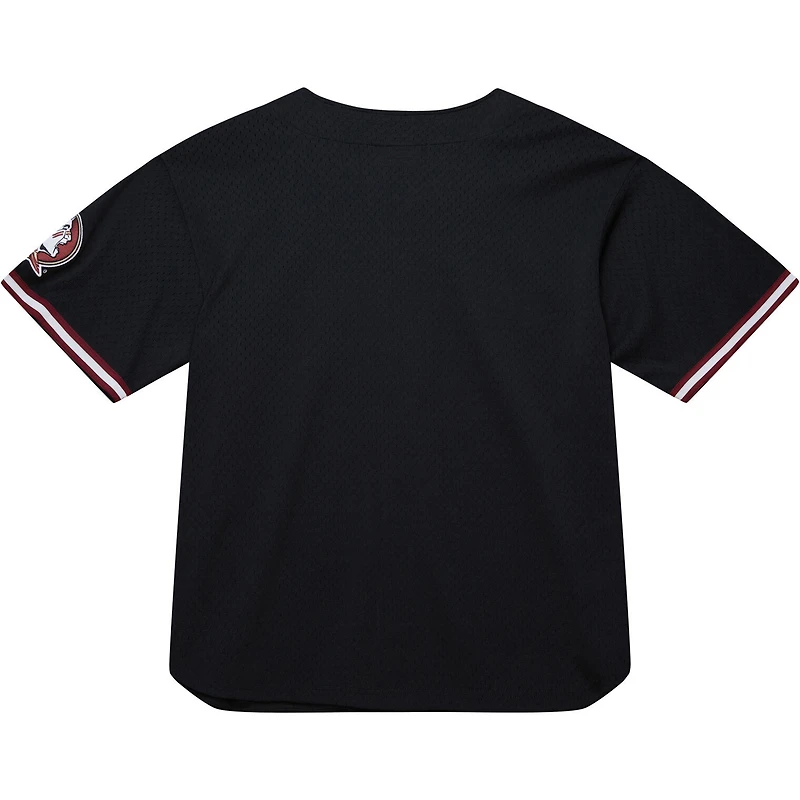 Maillot à boutons complets noir Florida State Seminoles On The Clock pour homme de Mitchell & Ness