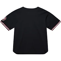 Men's Mitchell & Ness Black Florida State Seminoles On The Clock Full-Button Fashion Jersey