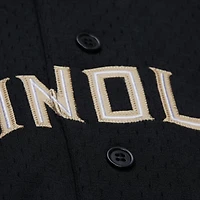 Maillot à boutons complets noir Florida State Seminoles On The Clock pour homme de Mitchell & Ness