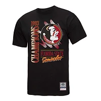 T-shirt noir délavé au minéral rétro Florida State Seminoles de Mitchell & Ness pour homme