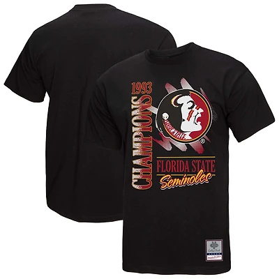 T-shirt noir délavé au minéral rétro Florida State Seminoles de Mitchell & Ness pour homme
